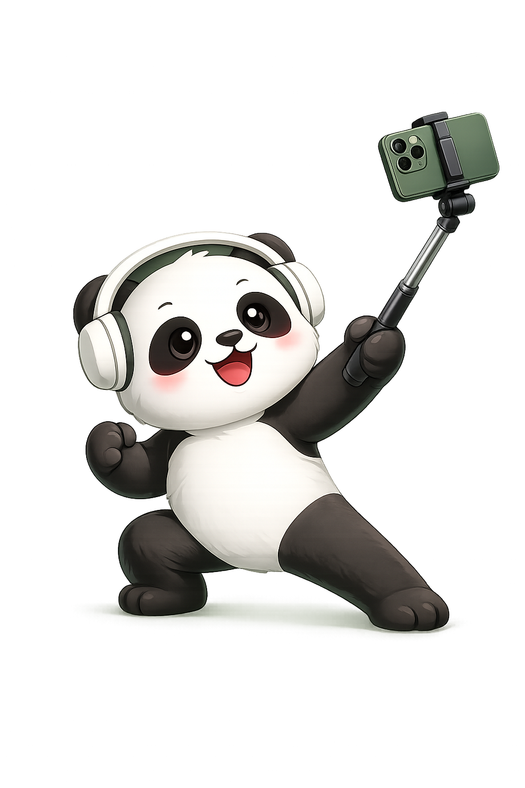 Панда с селфи-палкой